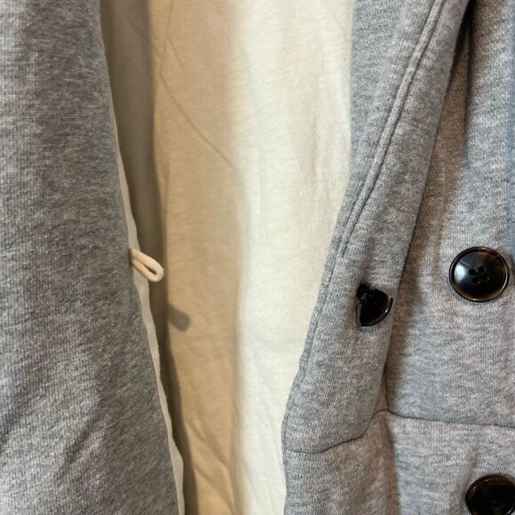 Madewell Heather Cement Grey Sweatshirt Puffer Coat Jacket Women's Size Large - Picture 9 of 9